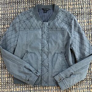 Evereve Peyton Jensen Quilted Bomber Jacket in Gray